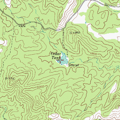 Topographic Map of Cedar Tank, AZ