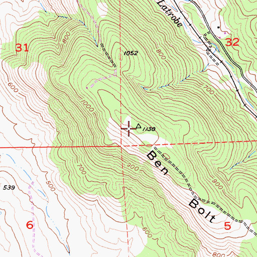 Topographic Map of Ben Bolt, CA