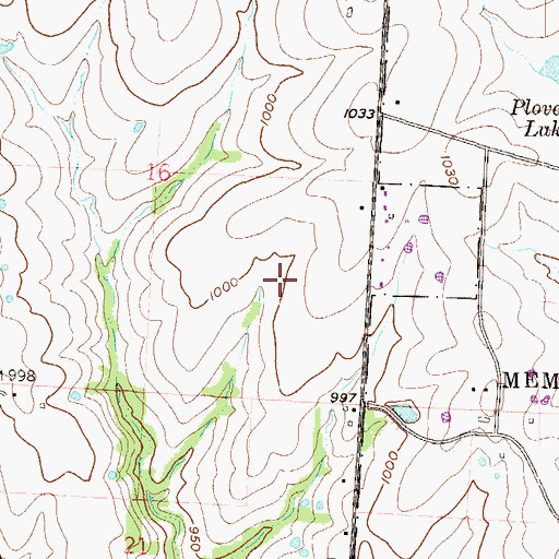 Topographic Map of Sunset Valley Elementary School, MO
