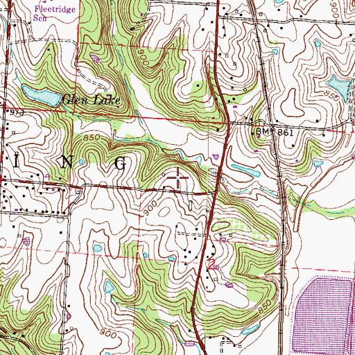 Topographic Map of Little Blue Elementary School, MO