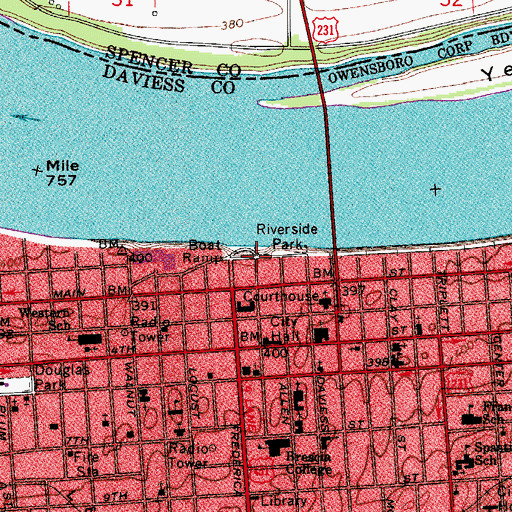 Topographic Map of William Smeathers Home Historical Marker, KY