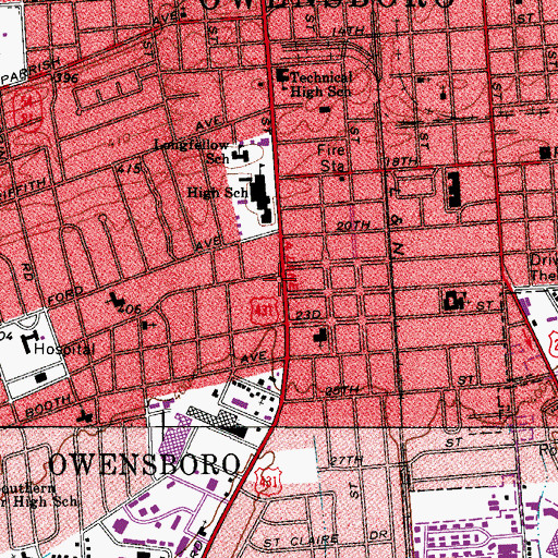 Topographic Map of Sassafras Tree Historical Marker, KY