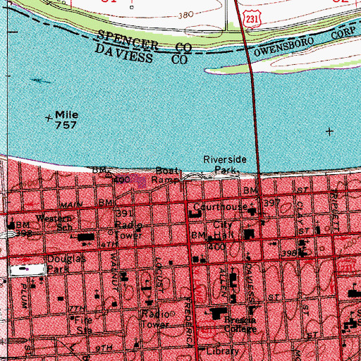 Topographic Map of Buffalo Road Historical Marker, KY