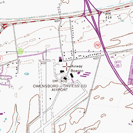 Topographic Map of Albert Smith Marks birthplace Historical Marker, KY