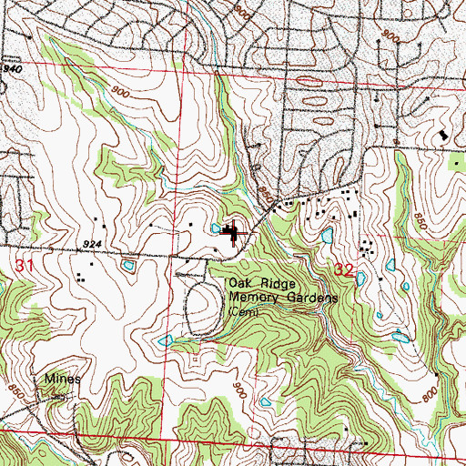 Topographic Map of Sunshine Center, MO