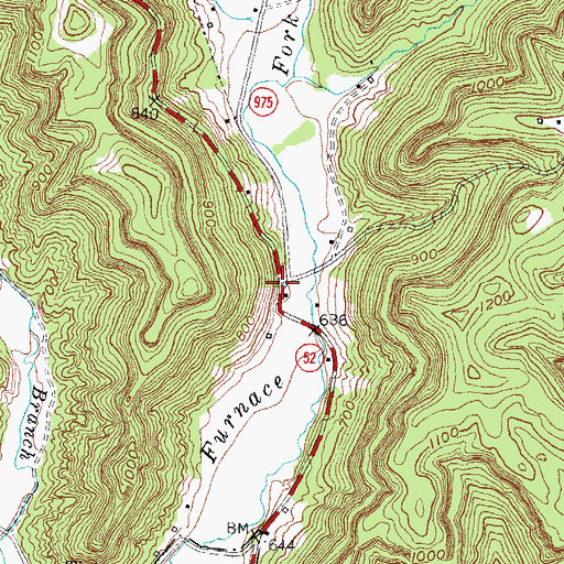 Topographic Map of Red River Iron Works Historical Marker, KY
