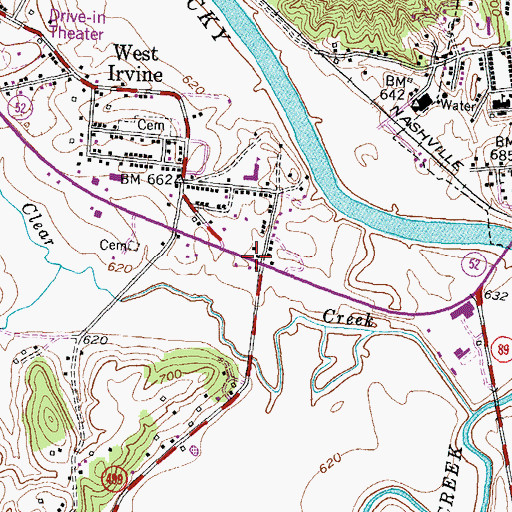 Topographic Map of Station Camp Trading Post Historical Marker (historical), KY