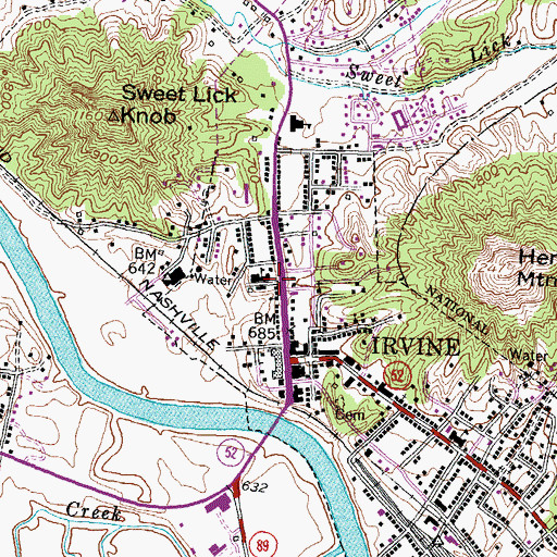 Topographic Map of Estill Collegiate Institute Historical Marker, KY