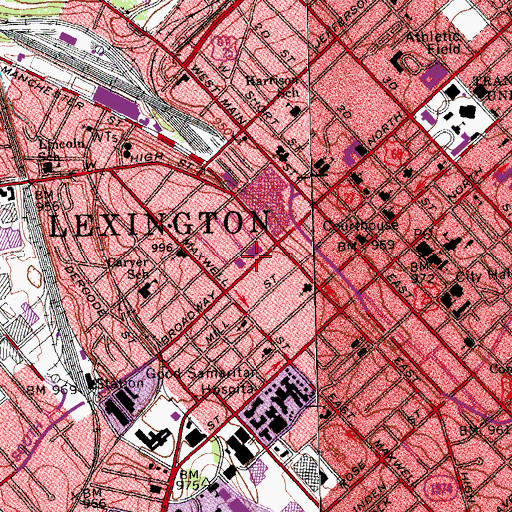 Topographic Map of First Pioneer Race Course Historical Marker, KY