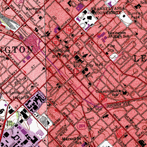 Topographic Map of Main Street Christian Church Historical Marker, KY
