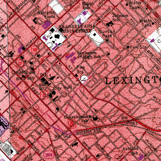 Topographic Map of Colonel George Nicholas Historical Marker, KY