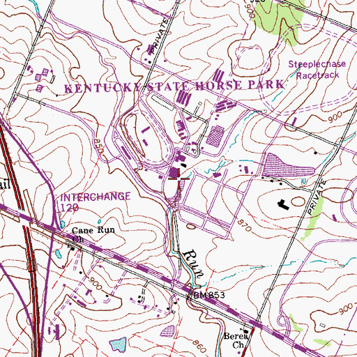 Topographic Map of Man O' War Historical Marker, KY