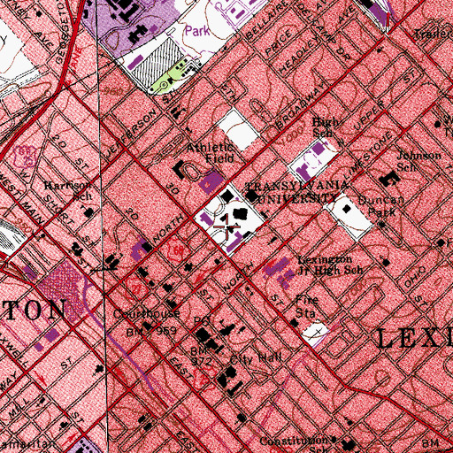 Topographic Map of Old Morrison Historical Marker, KY