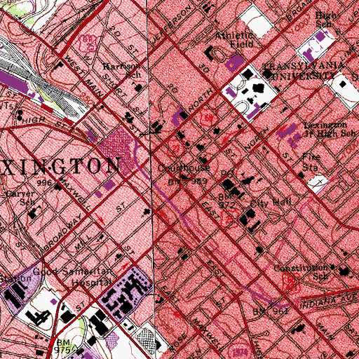 Topographic Map of Fayette County Historical Marker, KY