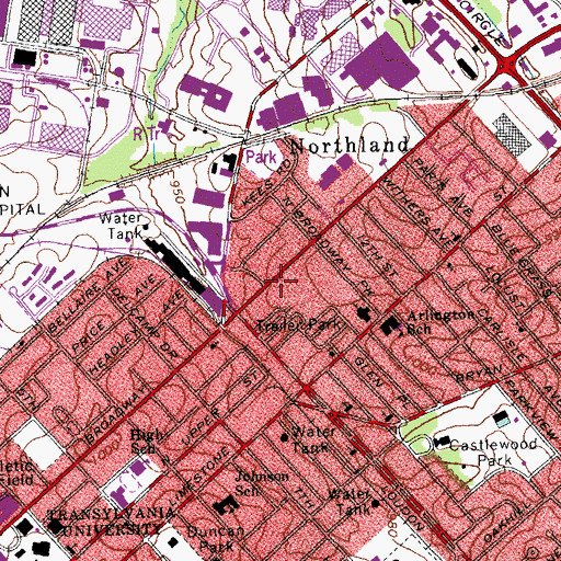 Topographic Map of Fairlawn Historical Marker, KY