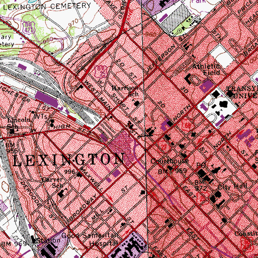 Topographic Map of Pioneer Burying Ground Historical Marker, KY
