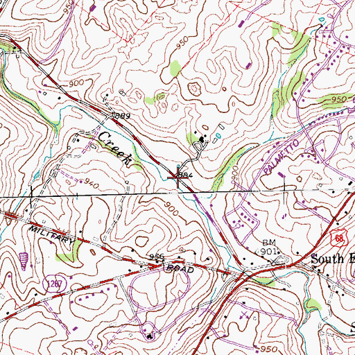 Topographic Map of Cedar Hall-Helm Place Historical Marker, KY