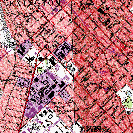 Topographic Map of Adolph F Rupp Historical Marker, KY