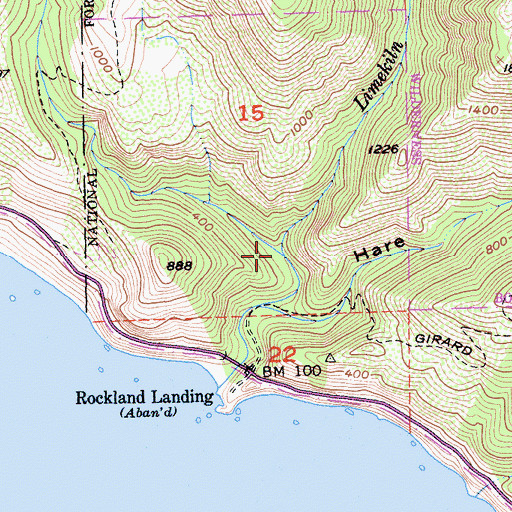 Topographic Map of West Fork Limekiln Creek, CA