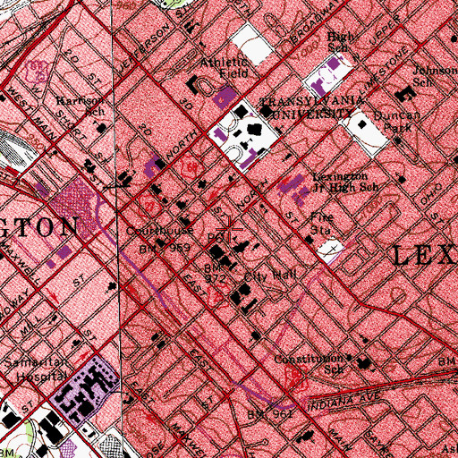 Topographic Map of David Austin Sayre Historical Marker, KY