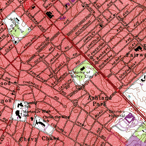 Topographic Map of Ashland Historical Marker, KY