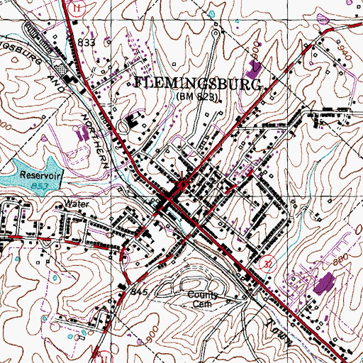 Topographic Map of James J Andrews Historical Marker, KY