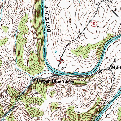Topographic Map of Finley Home Site Historical Marker, KY