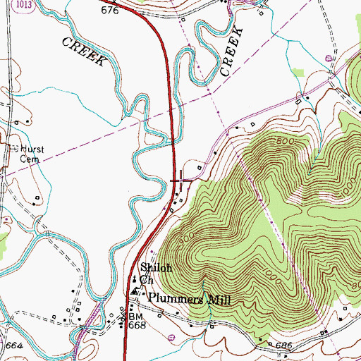 Topographic Map of Stockton Grave Historical Marker, KY