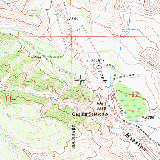 Topographic Map of West Fork Mission Creek, CA