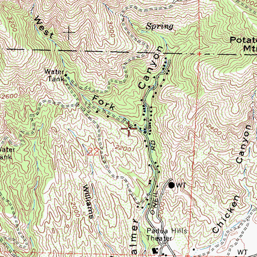 Topographic Map of West Fork Palmer Canyon, CA