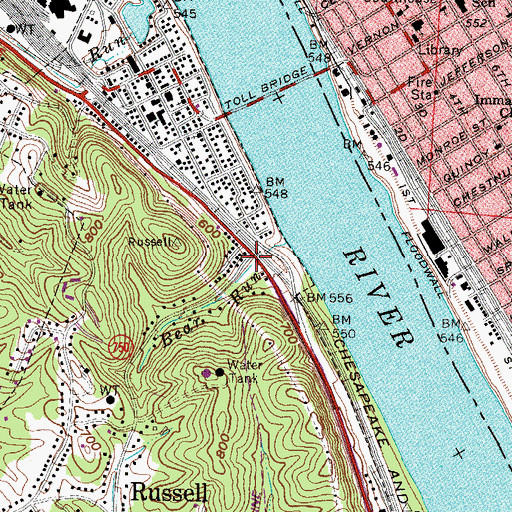 Topographic Map of Amanda Furnace Historical Marker, KY