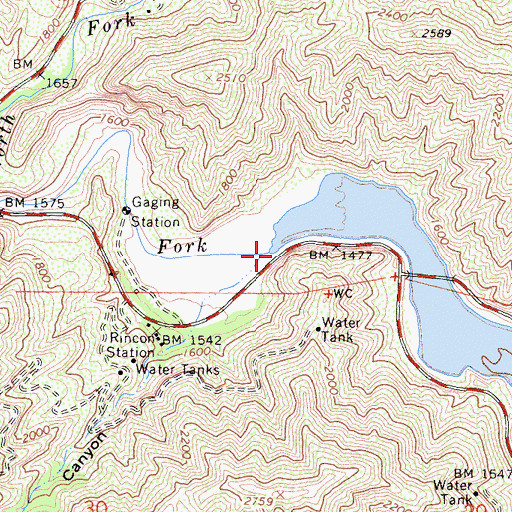Topographic Map of West Fork San Gabriel River, CA