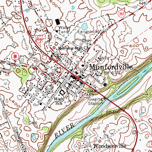 Topographic Map of Hart County Historical Marker, KY