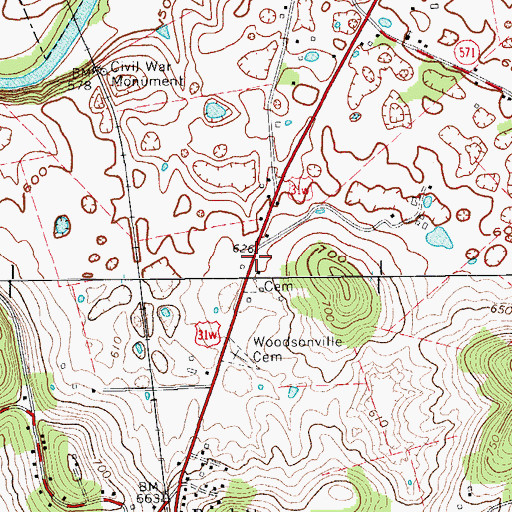 Topographic Map of Battle of Rowletts Station Historical Marker, KY