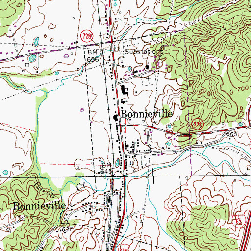 Topographic Map of Indian Ambush Historical Marker, KY