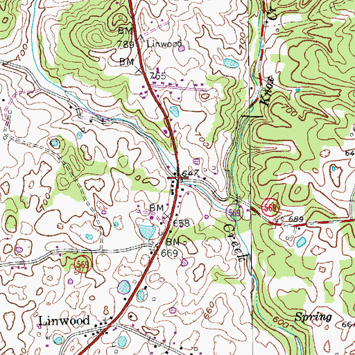 Topographic Map of Early Gunpowder Mill Historical Marker, KY