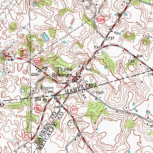 Topographic Map of Joseph A Altsheler Historical Marker, KY