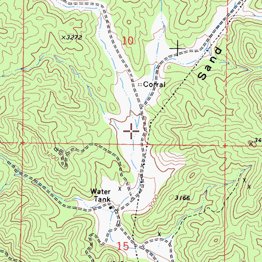 Topographic Map of West Fork Sand Canyon, CA