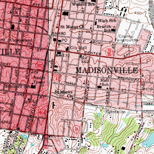Topographic Map of Hockersmith House Historical Marker, KY