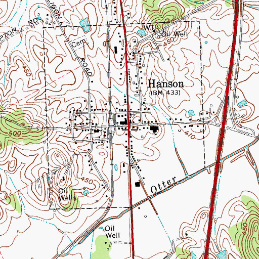 Topographic Map of Hanson Historical Marker, KY