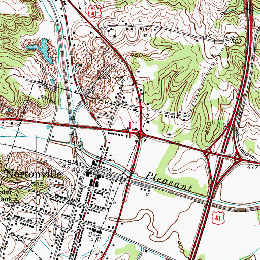 Topographic Map of Commander D W Mush Morton Historical Marker, KY