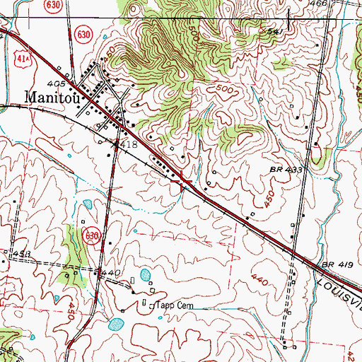 Topographic Map of Steubens Lick Historical Marker, KY