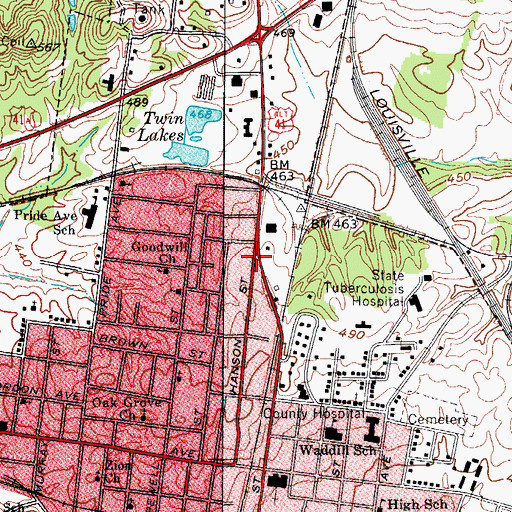 Topographic Map of Nathan Bedford Forrest Foraging Historical Marker, KY
