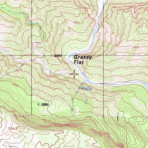 Topographic Map of West Fork Sespe Creek, CA
