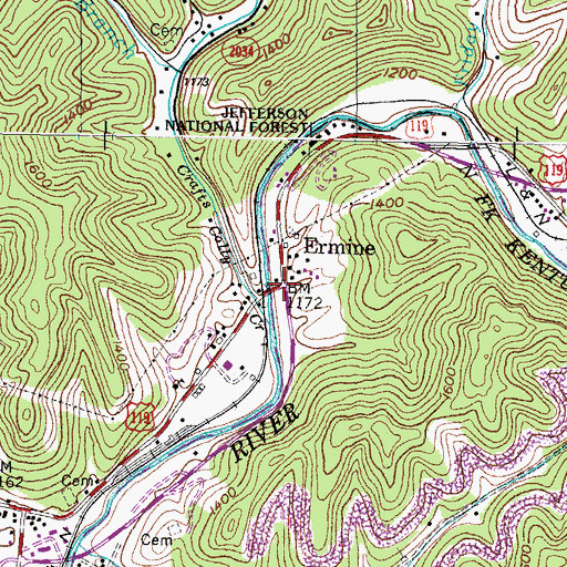 Topographic Map of Archelous Craft Historical Marker, KY