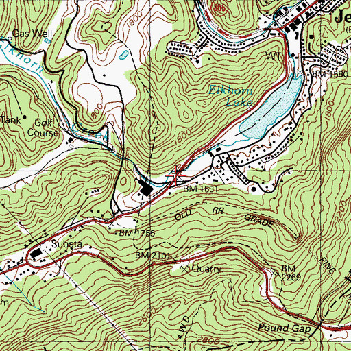Topographic Map of Jenkins Historical Marker, KY