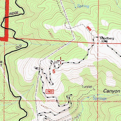 Topographic Map of West Liebre Lookout, CA