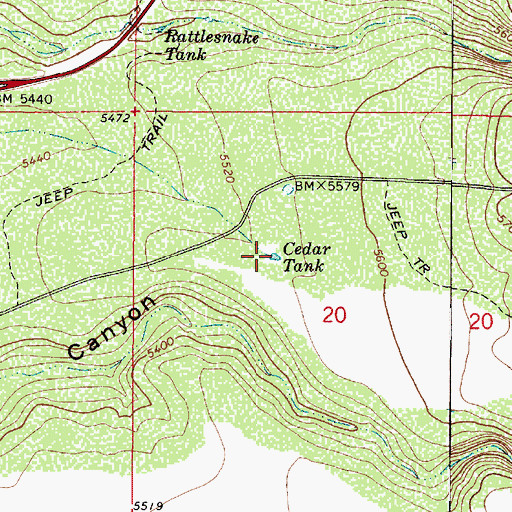 Topographic Map of Cedar Tank, AZ
