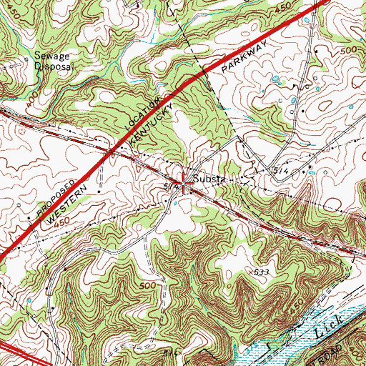 Topographic Map of Mineral Mound Historical Marker, KY