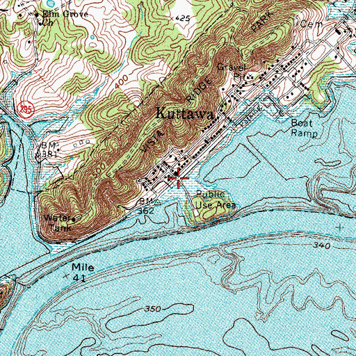 Topographic Map of New Union Forge Historical Marker, KY